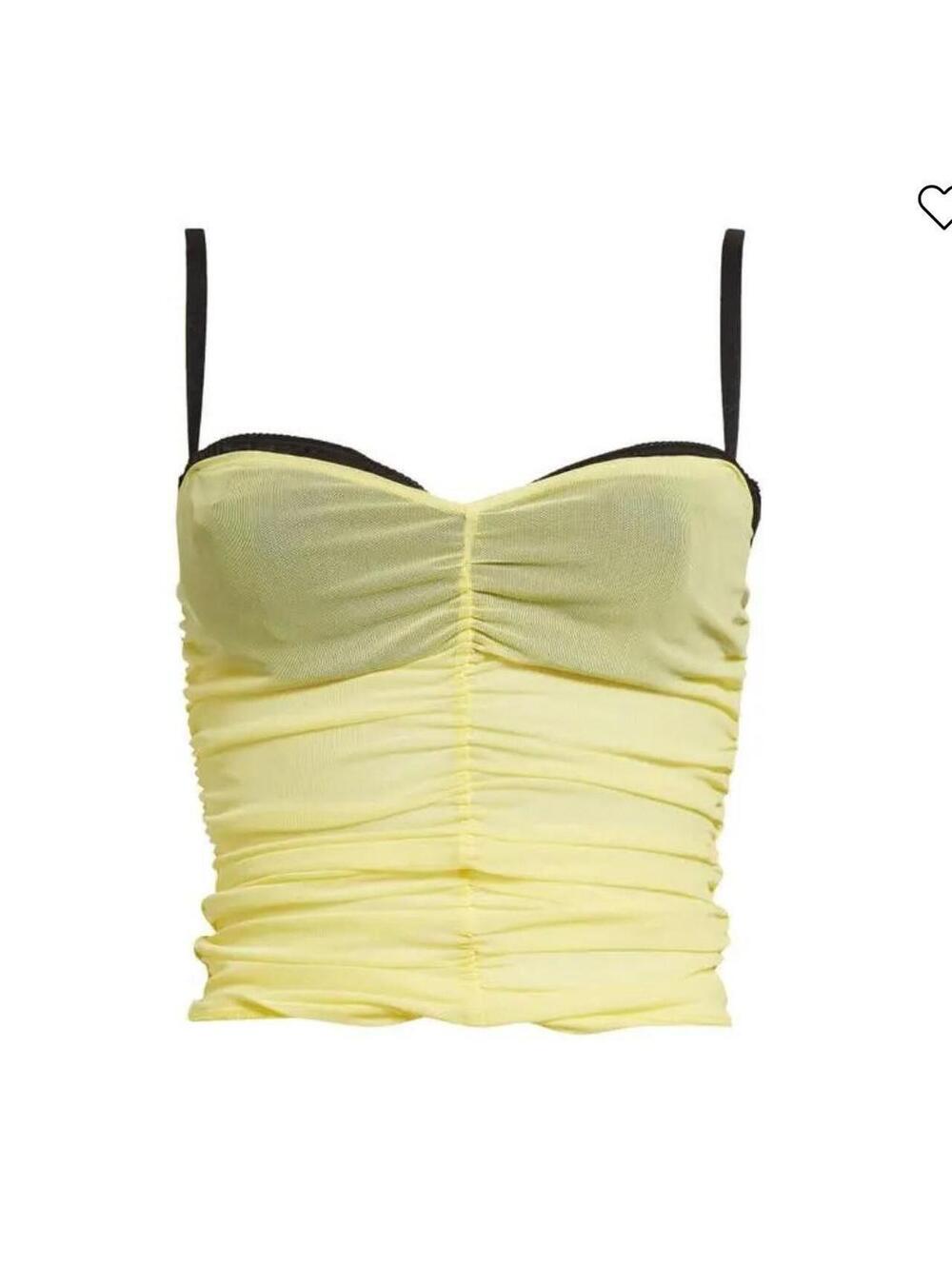 Miaou Renzo Micro Mesh Tube Top Yellow/Black Sz. XL NWT $195